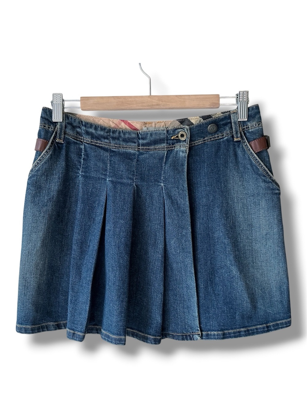 Burberry Girls’ Wrap Style Blue Denim Skirt Size 14